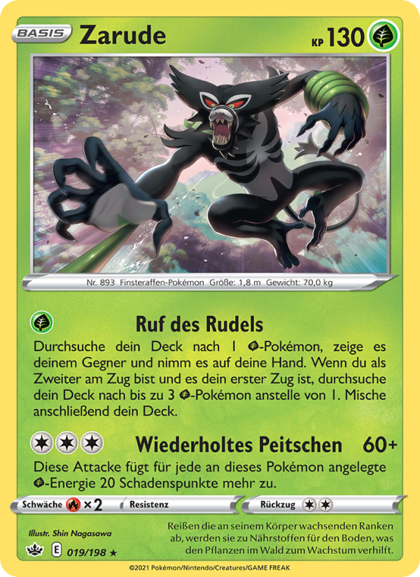 Zarude 19 — Chilling Reign (German Pokémon TCG card)