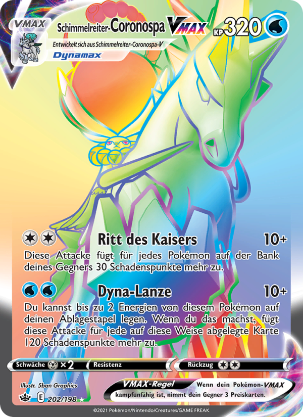 Schimmelreiter-Coronospa VMAX 202 — Chilling Reign (German Pokémon TCG card)