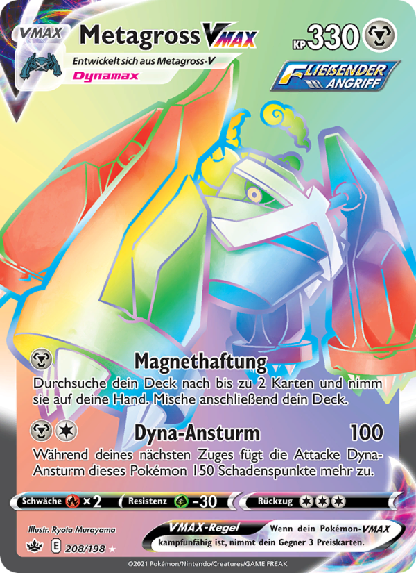 Metagross VMAX 208 — Chilling Reign (German Pokémon TCG card)