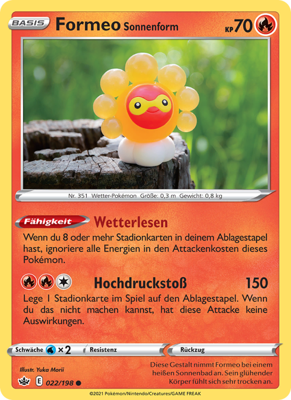 Formeo Sonnenform 22 — Chilling Reign (German Pokémon TCG card)