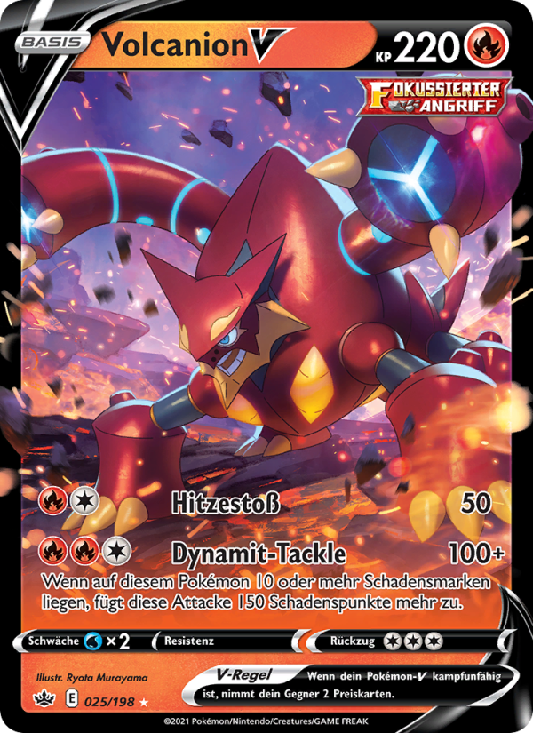 Volcanion V 25 — Chilling Reign (German Pokémon TCG card)