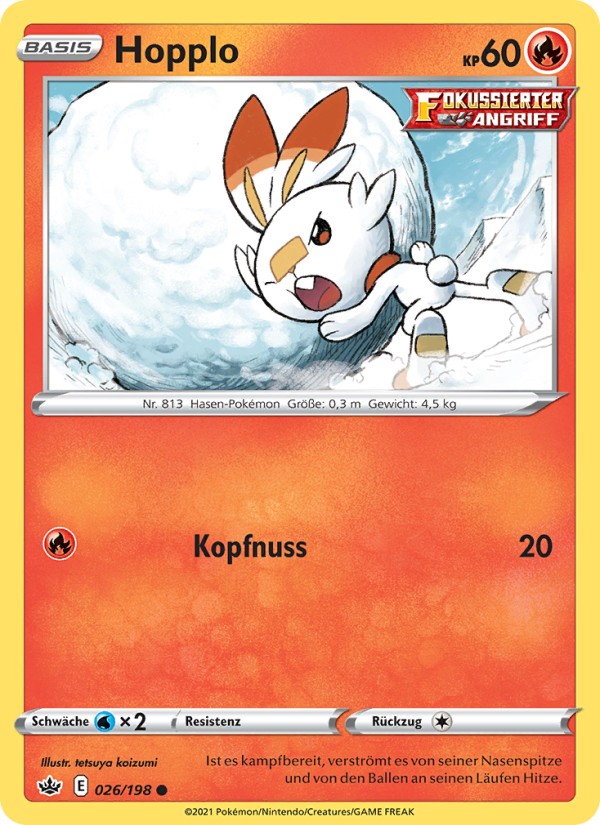 Hopplo 26 — Chilling Reign (German Pokémon TCG card)
