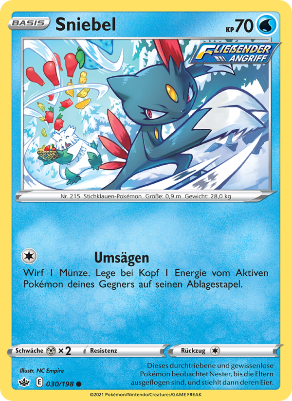 Sniebel 30 — Chilling Reign (German Pokémon TCG card)