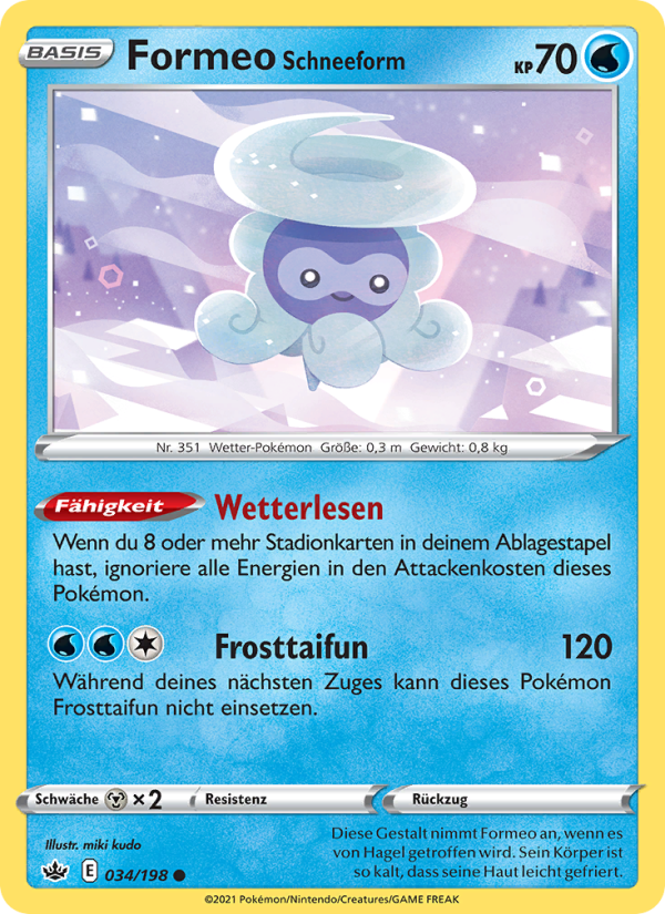 Formeo Schneeform 34 — Chilling Reign (German Pokémon TCG card)