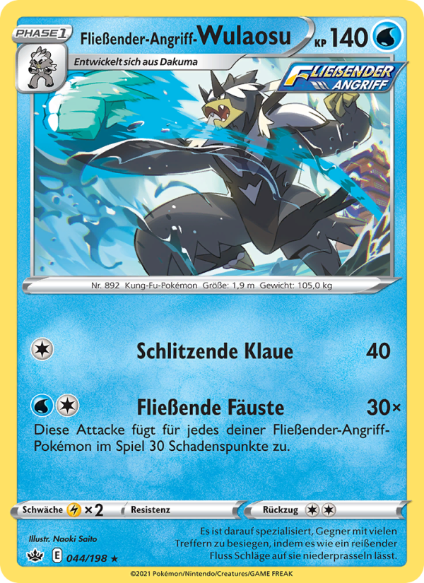 Fließender-Angriff-Wulaosu 44 — Chilling Reign (German Pokémon TCG card)