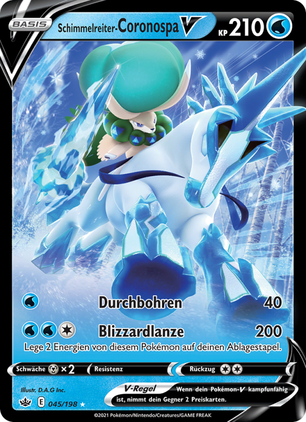 Schimmelreiter-Coronospa V 45 — Chilling Reign (German Pokémon TCG card)