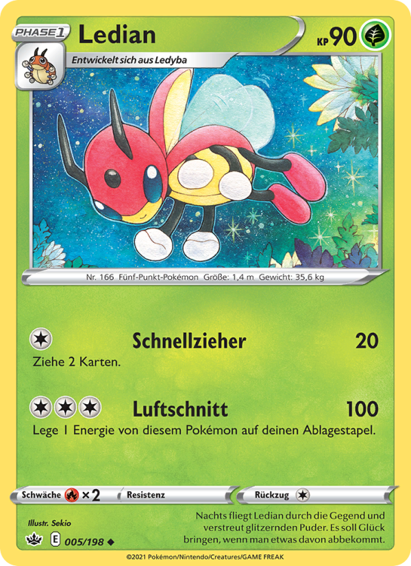 Ledian 5 — Chilling Reign (German Pokémon TCG card)