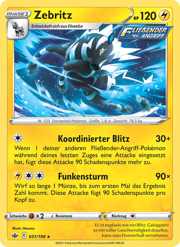 Zebritz 51 — Chilling Reign (German Pokémon TCG card)