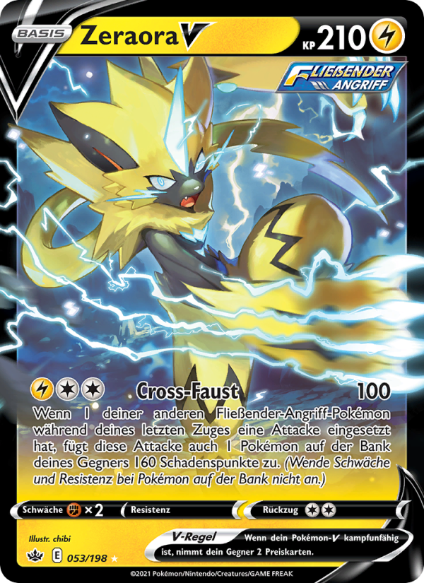 Zeraora V 53 — Chilling Reign (German Pokémon TCG card)