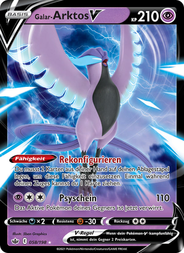 Galar-Arktos V 58 — Chilling Reign (German Pokémon TCG card)