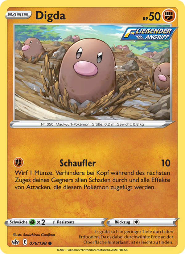 Digda 76 — Chilling Reign (German Pokémon TCG card)