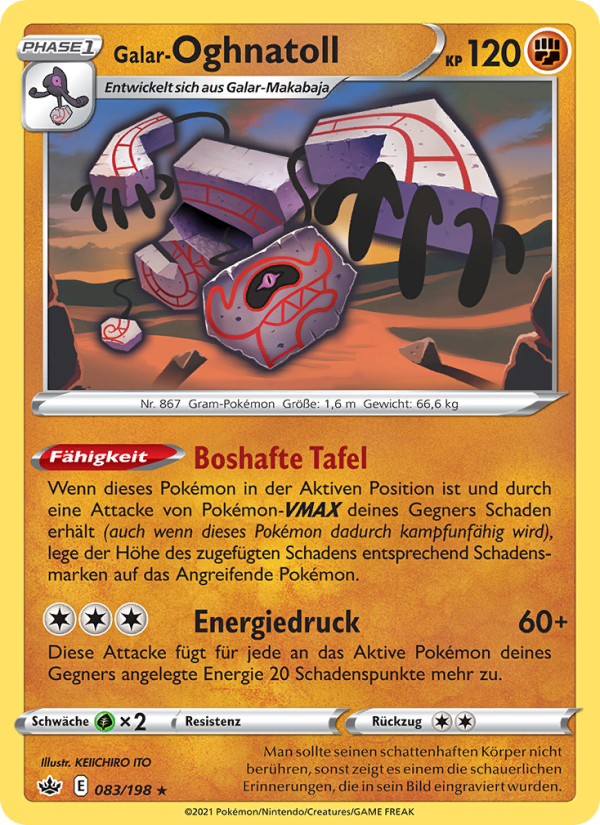 Galar-Oghnatoll 83 — Chilling Reign (German Pokémon TCG card)