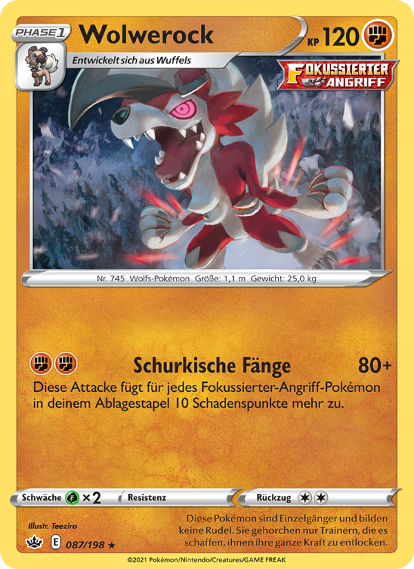 Wolwerock 87 — Chilling Reign (German Pokémon TCG card)