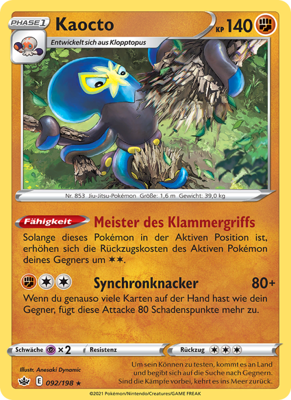 Kaocto 92 — Chilling Reign (German Pokémon TCG card)