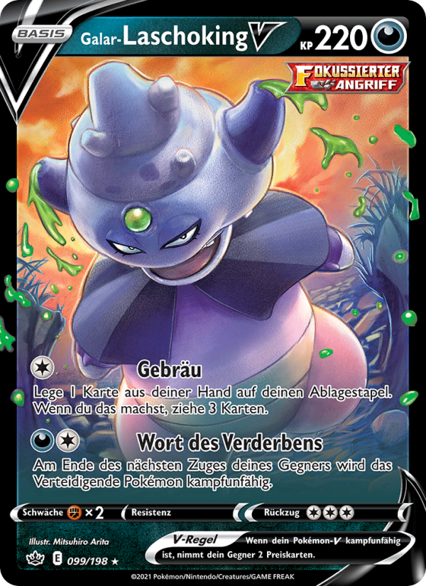 Galar-Laschoking V 99 — Chilling Reign (German Pokémon TCG card)