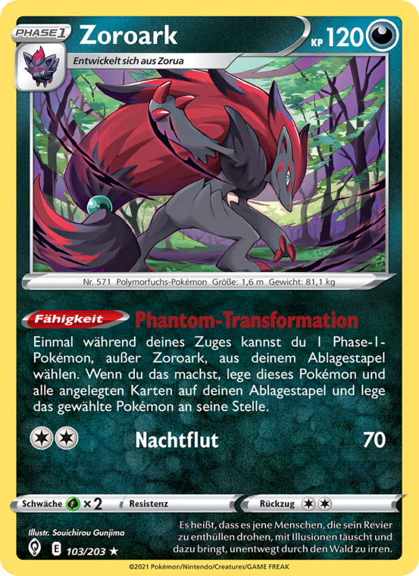 Zoroark 103 — Evolving Skies (German Pokémon TCG card)