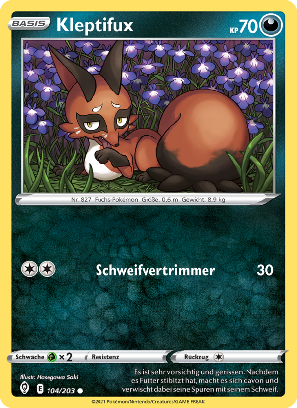 Kleptifux 104 — Evolving Skies (German Pokémon TCG card)