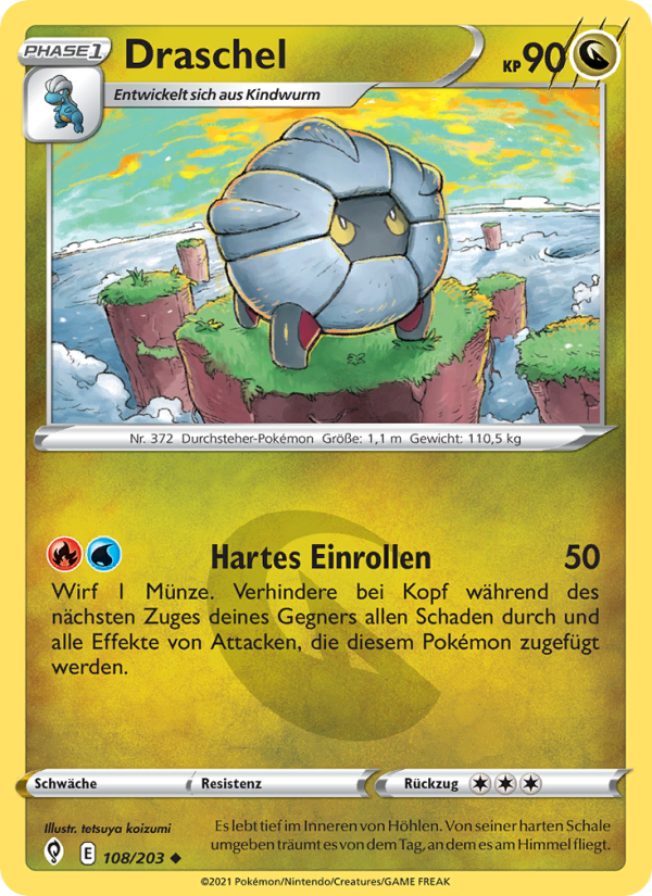 Draschel 108 — Evolving Skies (German Pokémon TCG card)