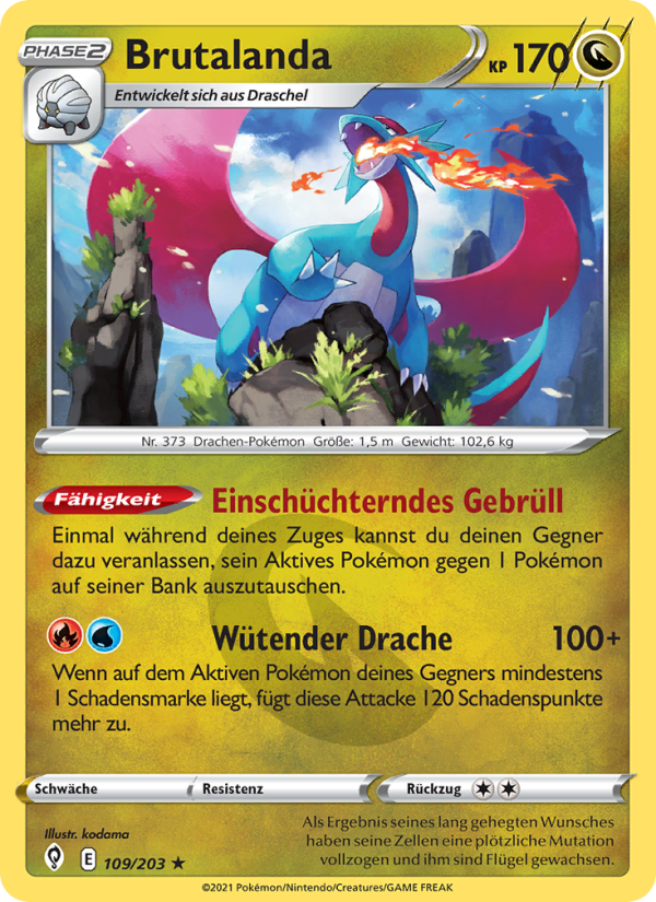 Brutalanda 109 — Evolving Skies (German Pokémon TCG card)