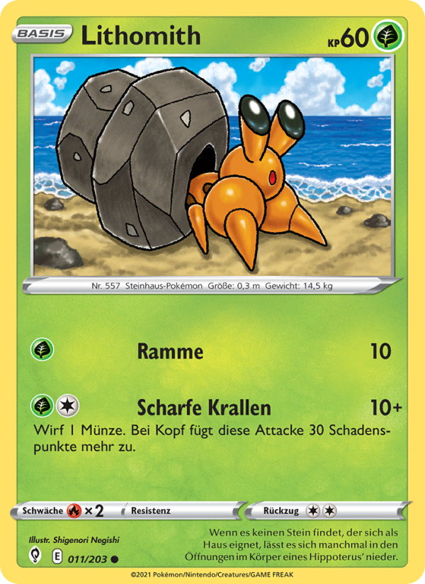Lithomith 11 — Evolving Skies (German Pokémon TCG card)