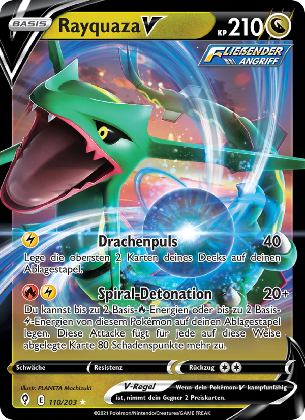 Rayquaza V 110 — Evolving Skies (German Pokémon TCG card)