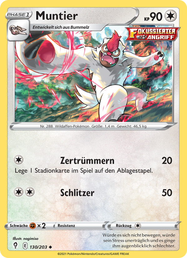 Muntier 130 — Evolving Skies (German Pokémon TCG card)