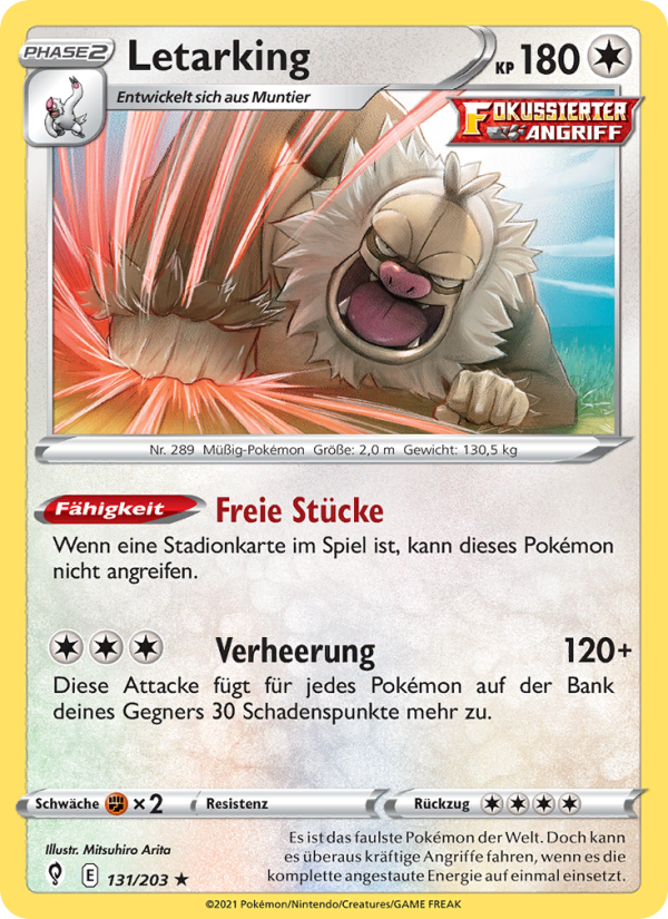 Letarking 131 — Evolving Skies (German Pokémon TCG card)