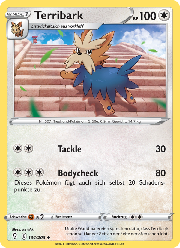Terribark 134 — Evolving Skies (German Pokémon TCG card)