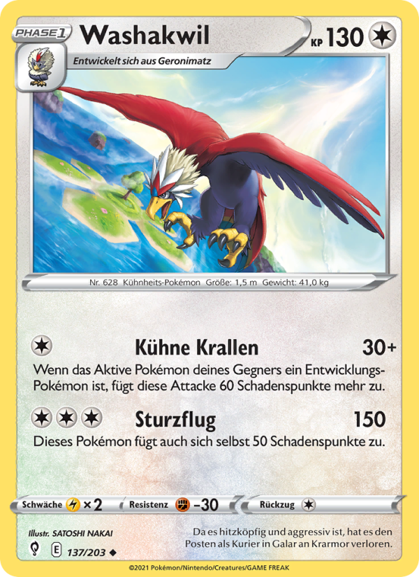 Washakwil 137 — Evolving Skies (German Pokémon TCG card)