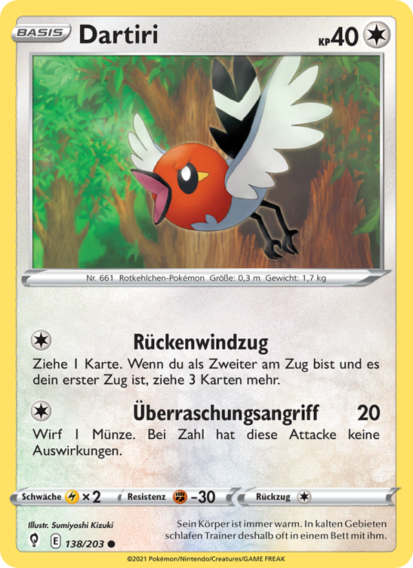 Dartiri 138 — Evolving Skies (German Pokémon TCG card)