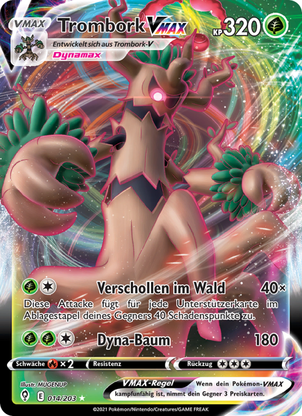 Trombork VMAX 14 — Evolving Skies (German Pokémon TCG card)