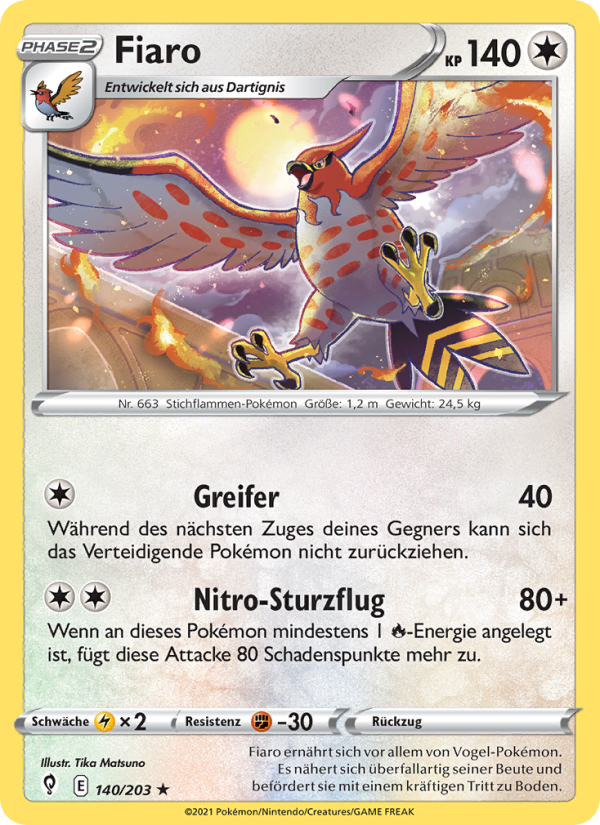 Fiaro 140 — Evolving Skies (German Pokémon TCG card)