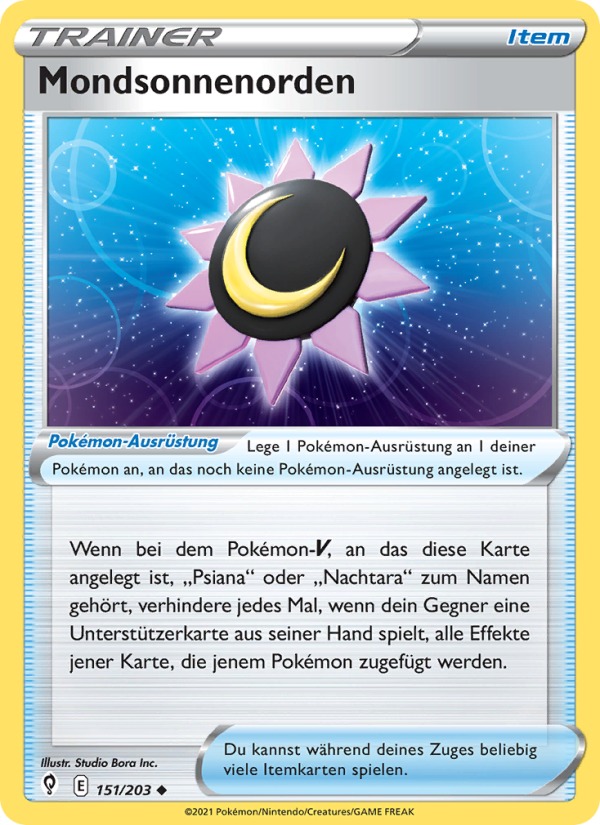Mondsonnenorden 151 — Evolving Skies (German Pokémon TCG card)