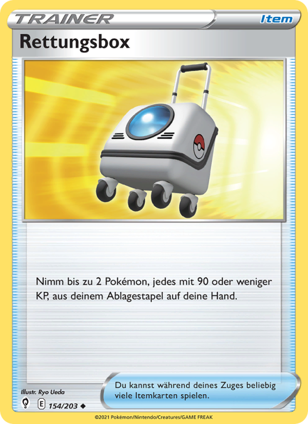 Rettungsbox 154 — Evolving Skies (German Pokémon TCG card)