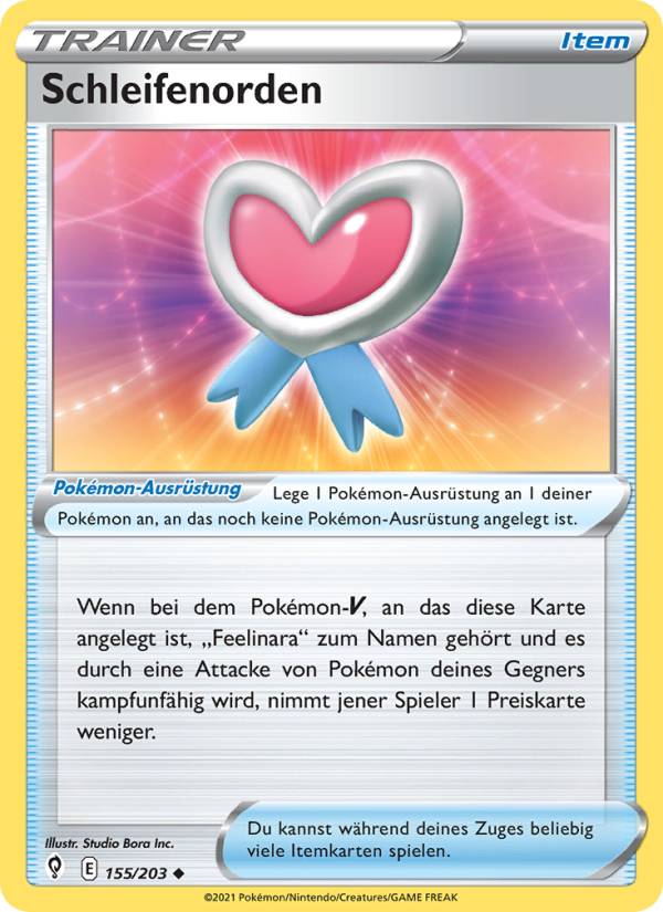 Schleifenorden 155 — Evolving Skies (German Pokémon TCG card)
