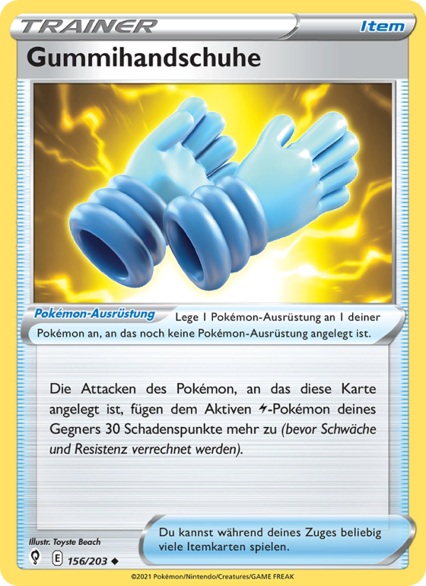 Gummihandschuhe 156 — Evolving Skies (German Pokémon TCG card)