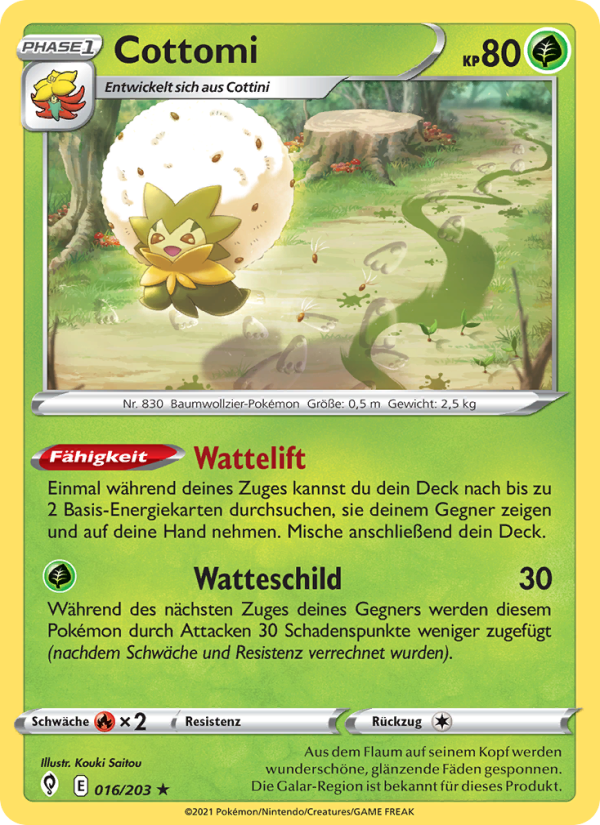 Cottomi 16 — Evolving Skies (German Pokémon TCG card)