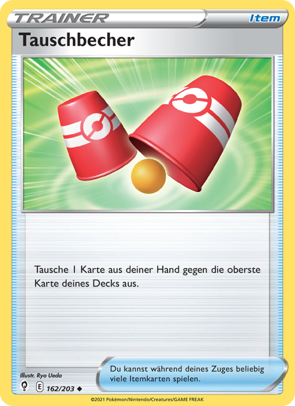 Tauschbecher 162 — Evolving Skies (German Pokémon TCG card)