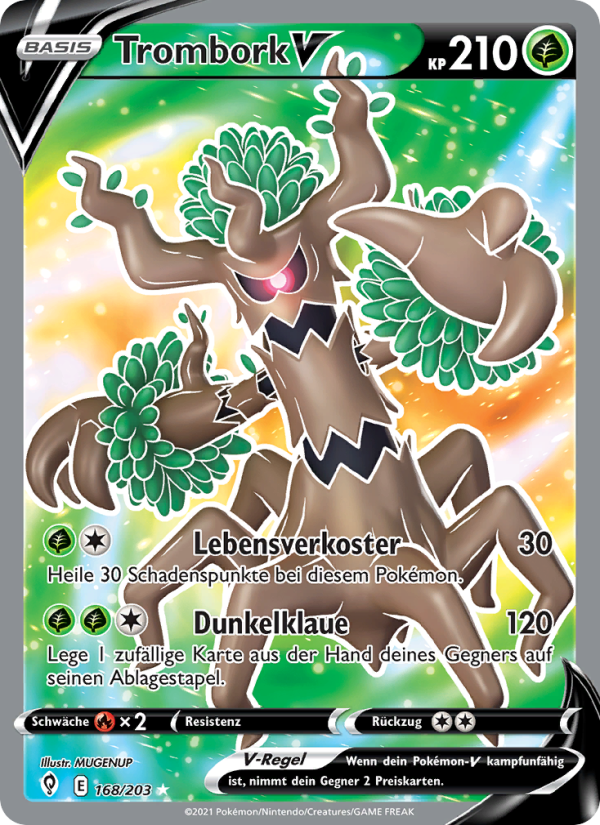 Trombork V 168 — Evolving Skies (German Pokémon TCG card)