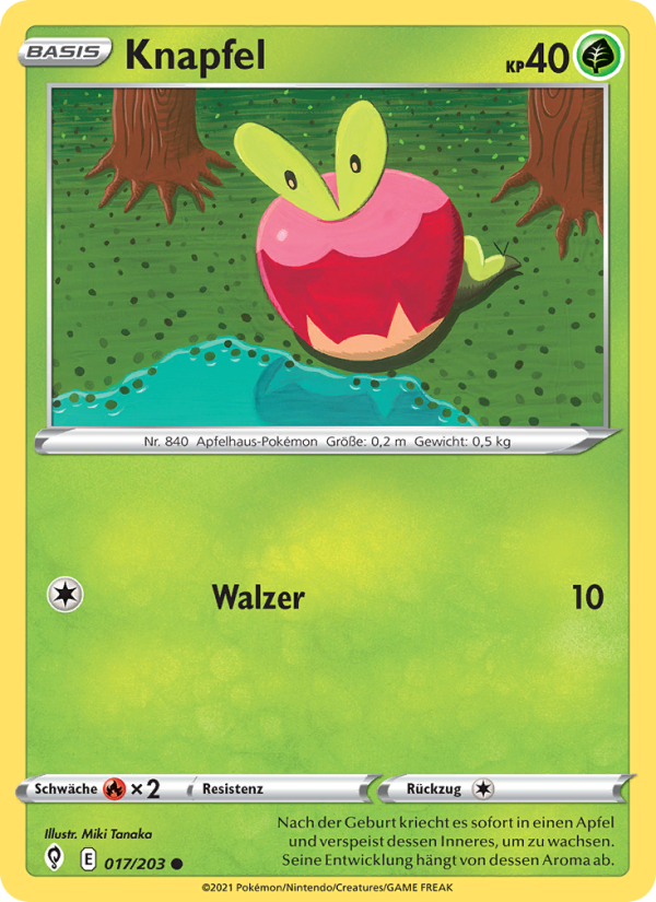 Knapfel 17 — Evolving Skies (German Pokémon TCG card)