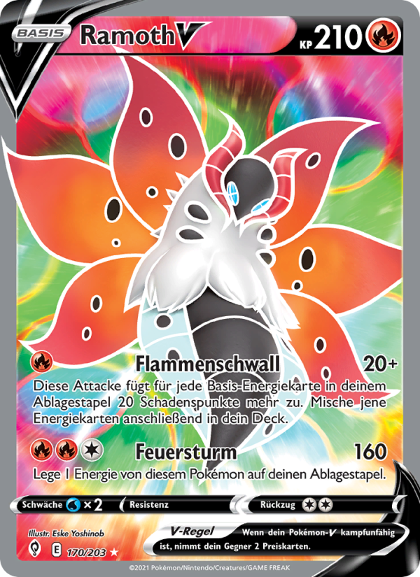 Ramoth V 170 — Evolving Skies (German Pokémon TCG card)