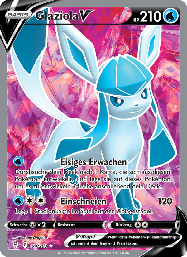Glaziola V 174 — Evolving Skies (German Pokémon TCG card)