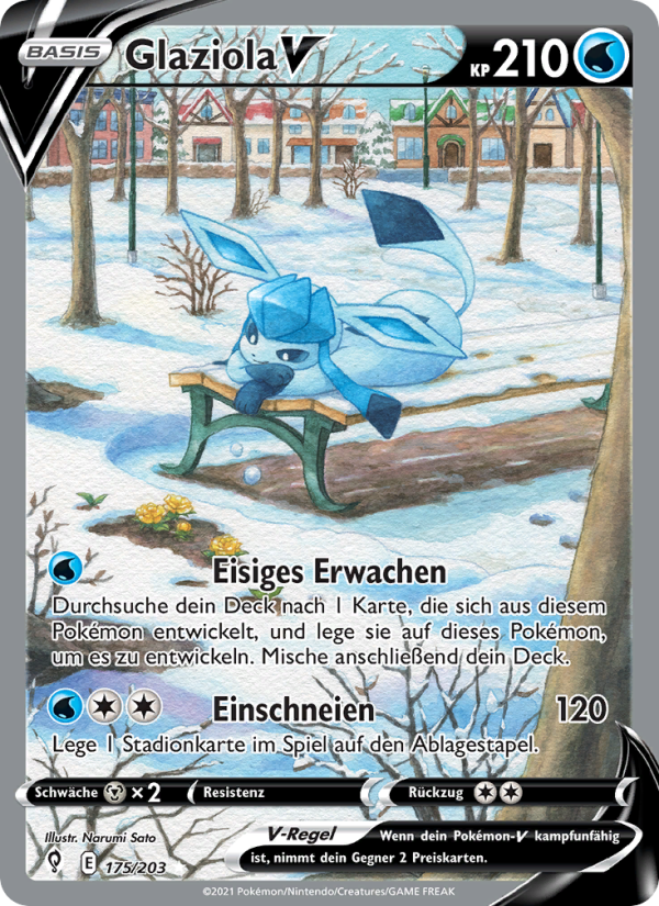 Glaziola V 175 — Evolving Skies (German Pokémon TCG card)