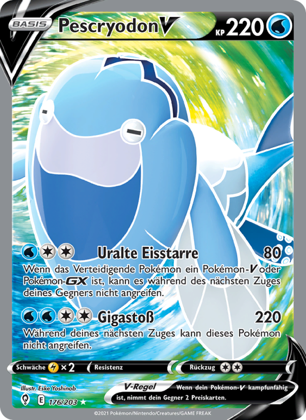 Pescryodon V 176 — Evolving Skies (German Pokémon TCG card)
