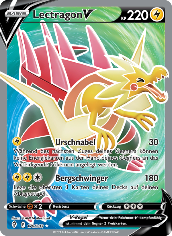 Lectragon V 178 — Evolving Skies (German Pokémon TCG card)