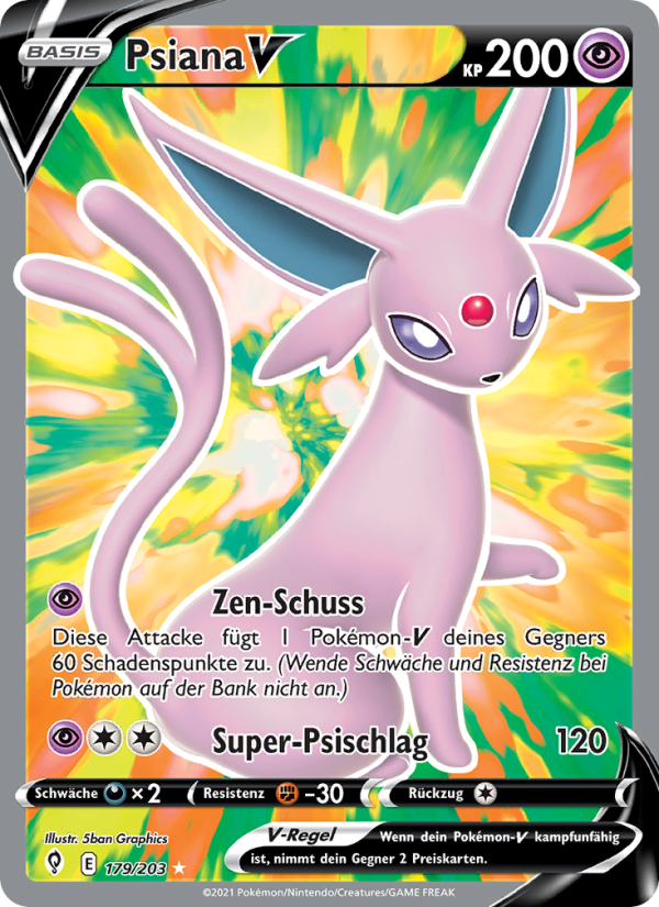 Psiana V 179 — Evolving Skies (German Pokémon TCG card)