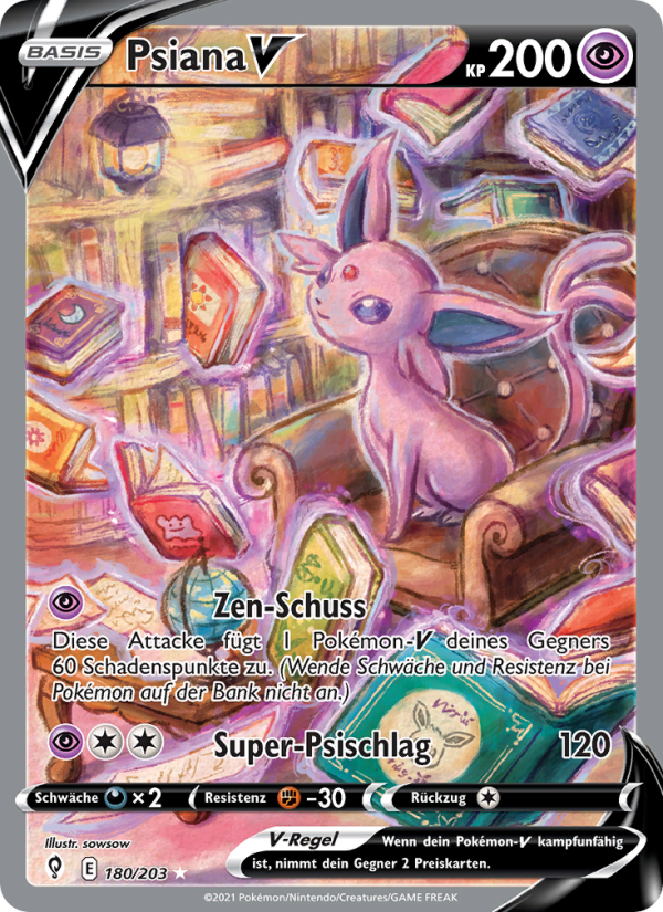 Psiana V 180 — Evolving Skies (German Pokémon TCG card)