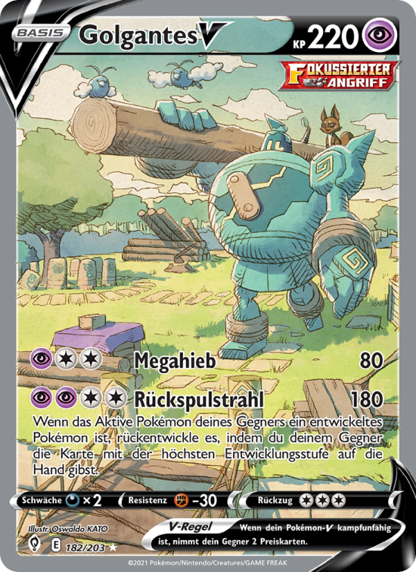 Golgantes V 182 — Evolving Skies (German Pokémon TCG card)