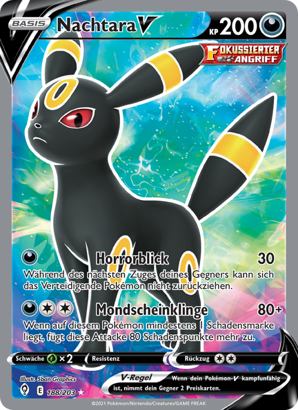 Nachtara V 188 — Evolving Skies (German Pokémon TCG card)