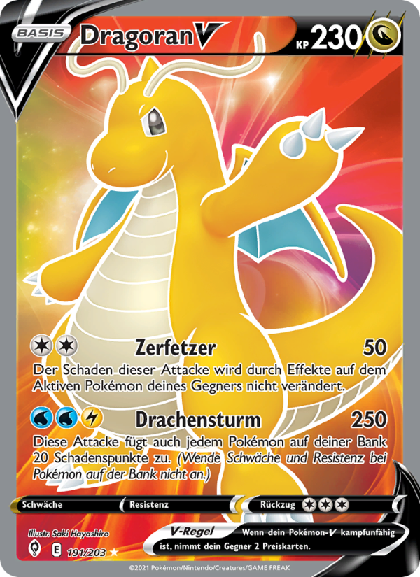 Dragoran V 191 — Evolving Skies (German Pokémon TCG card)